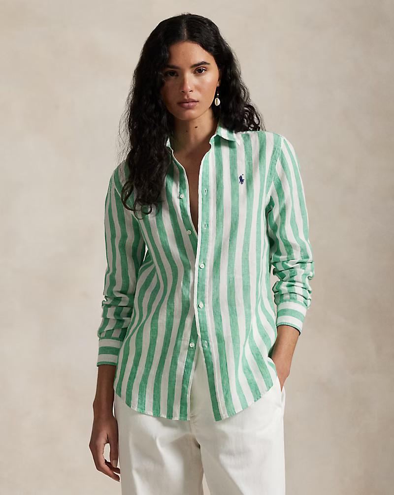 Classic Fit Striped Linen Shirt | Ralph Lauren (UK)
