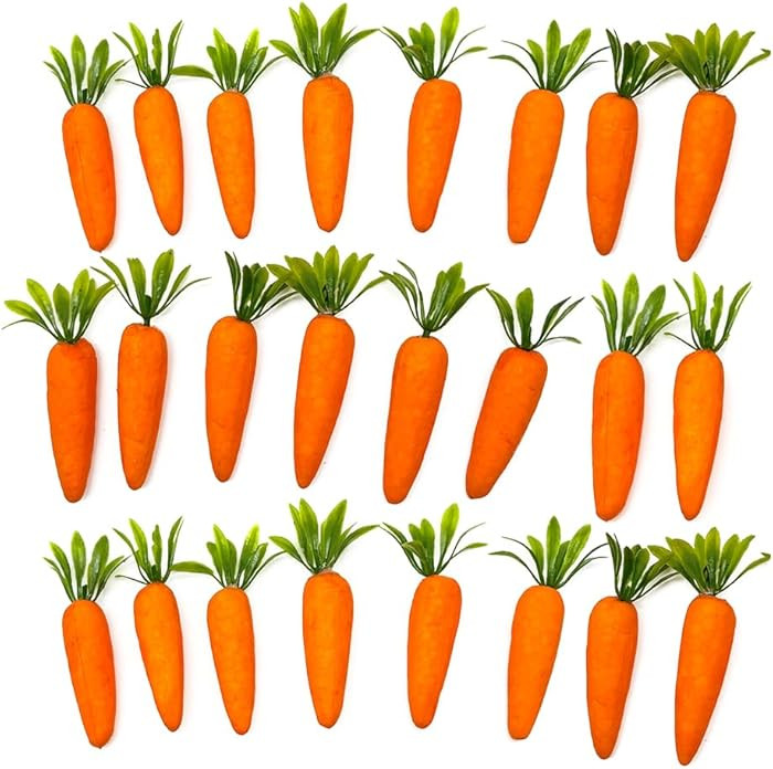 Art&Beauty 24pcs Artificial Carrots Mini Simulation Carrots Realistic Fake Carrot Lifelike Simula... | Amazon (US)