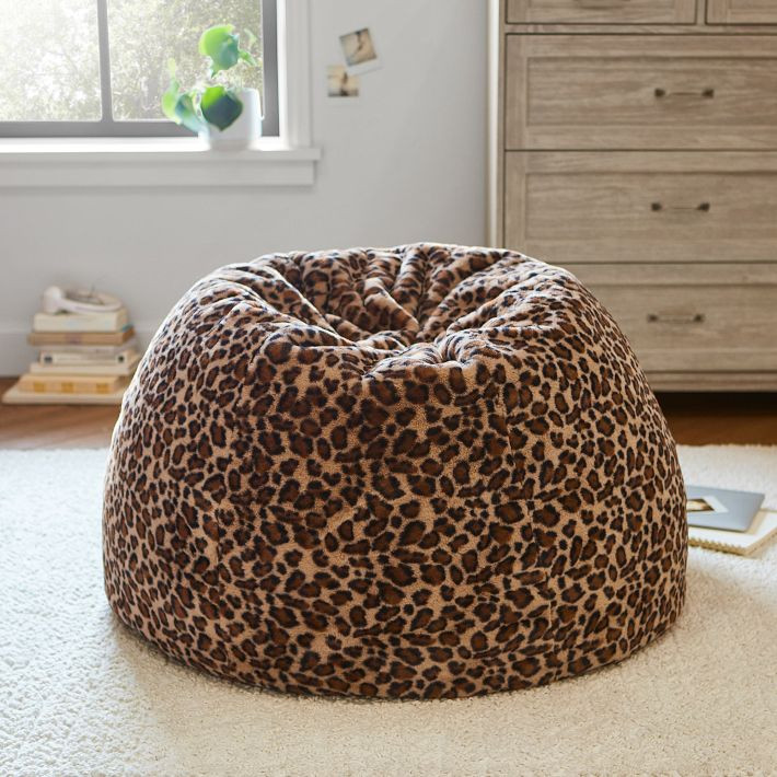 Faux-Fur Cheetah Bean Bag Chair | Pottery Barn Teen