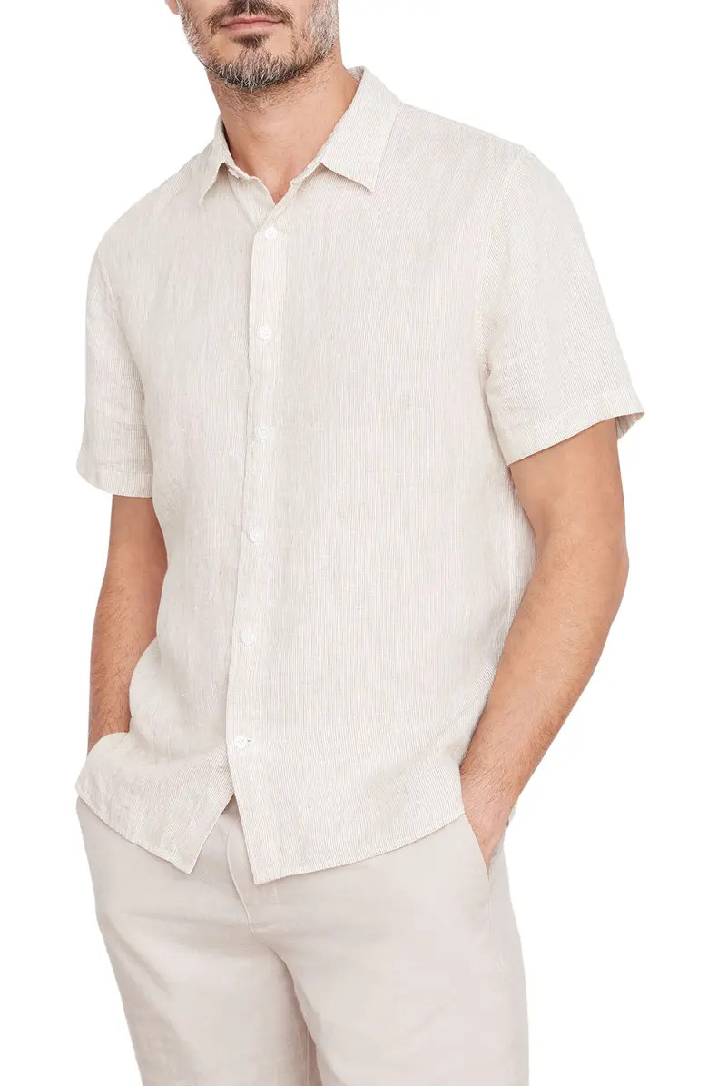 Morningside Stripe Short Sleeve Button-Up Shirt | Nordstrom