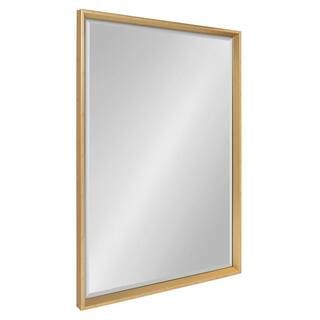 Calter 23.5 in. W x 35.5 in. H Framed Rectangular Beveled Edge Bathroom Vanity Mirror in Gold | The Home Depot