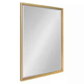 Calter 23.5 in. W x 35.5 in. H Framed Rectangular Beveled Edge Bathroom Vanity Mirror in Gold | The Home Depot