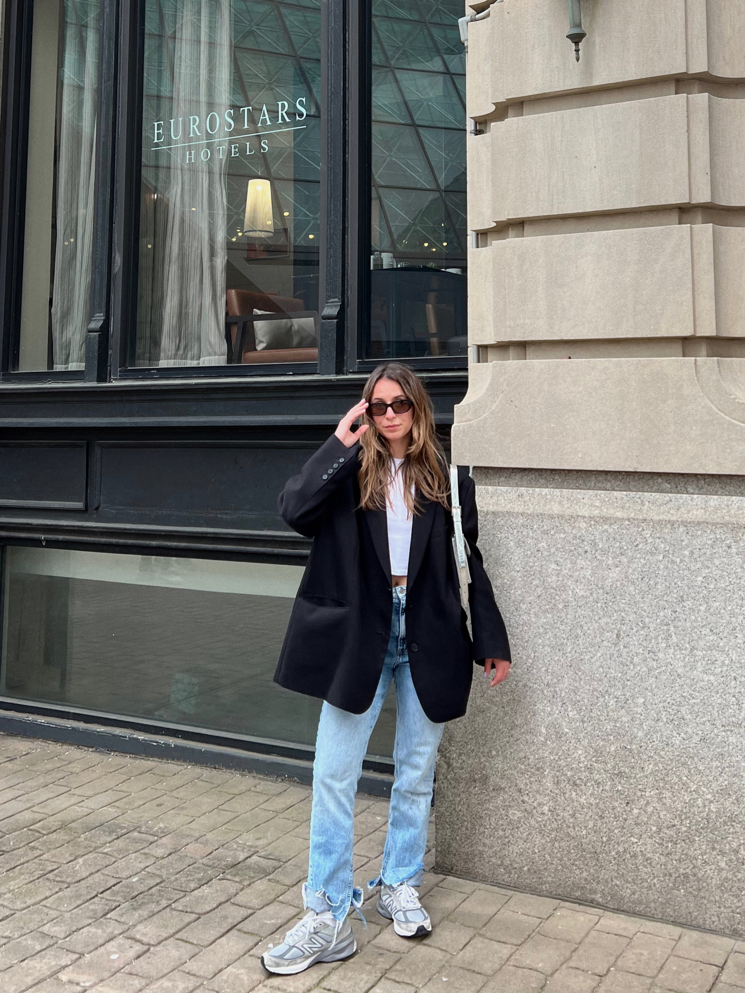 Jeans are Zara I cut myself! Spring outfit. Spring fashion. Oversized blazer. NYC outfit  

#LTKstyletip #LTKSeasonal #LTKbeauty