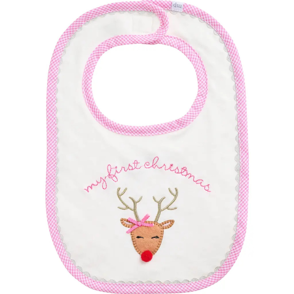 Mud Pie My First Christmas Bib in Pink at Nordstrom | Nordstrom