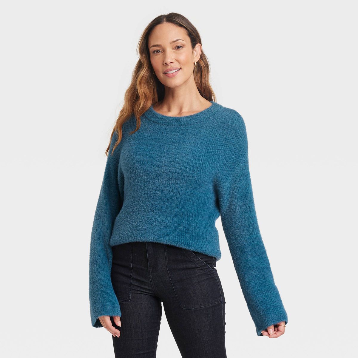 Women's Crewneck Feathered Pullover Sweater - Knox Rose™ | Target
