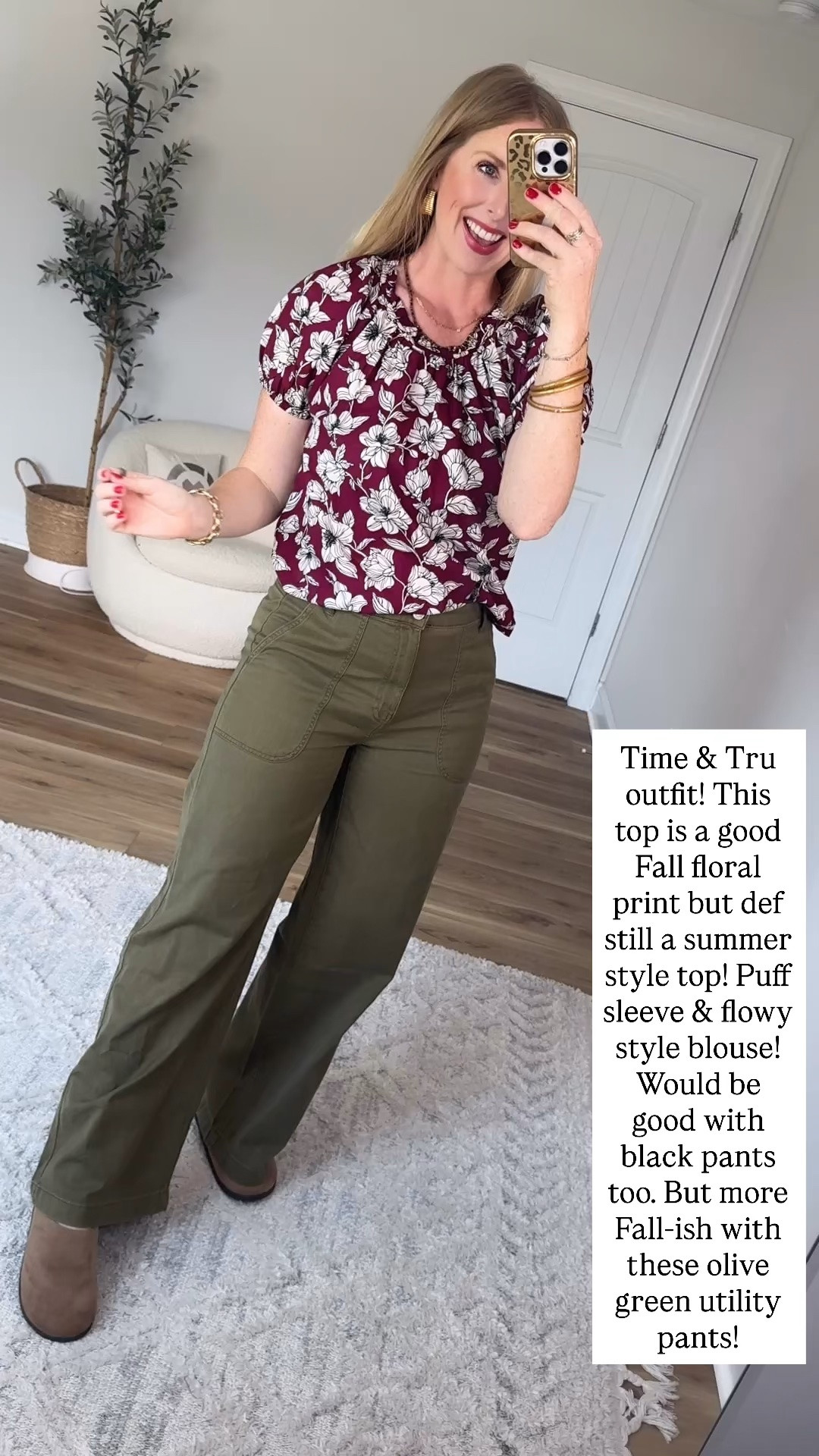 Walmart early fall outfit! Time and tru top and jeans