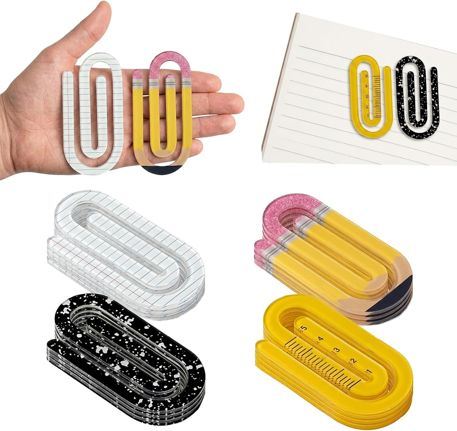 12 Pcs Acrylic Jumbo Paper Clips End of Year Student Gifts for Teacher Appreciation Gifts 4 Inch ... | Amazon (US)
