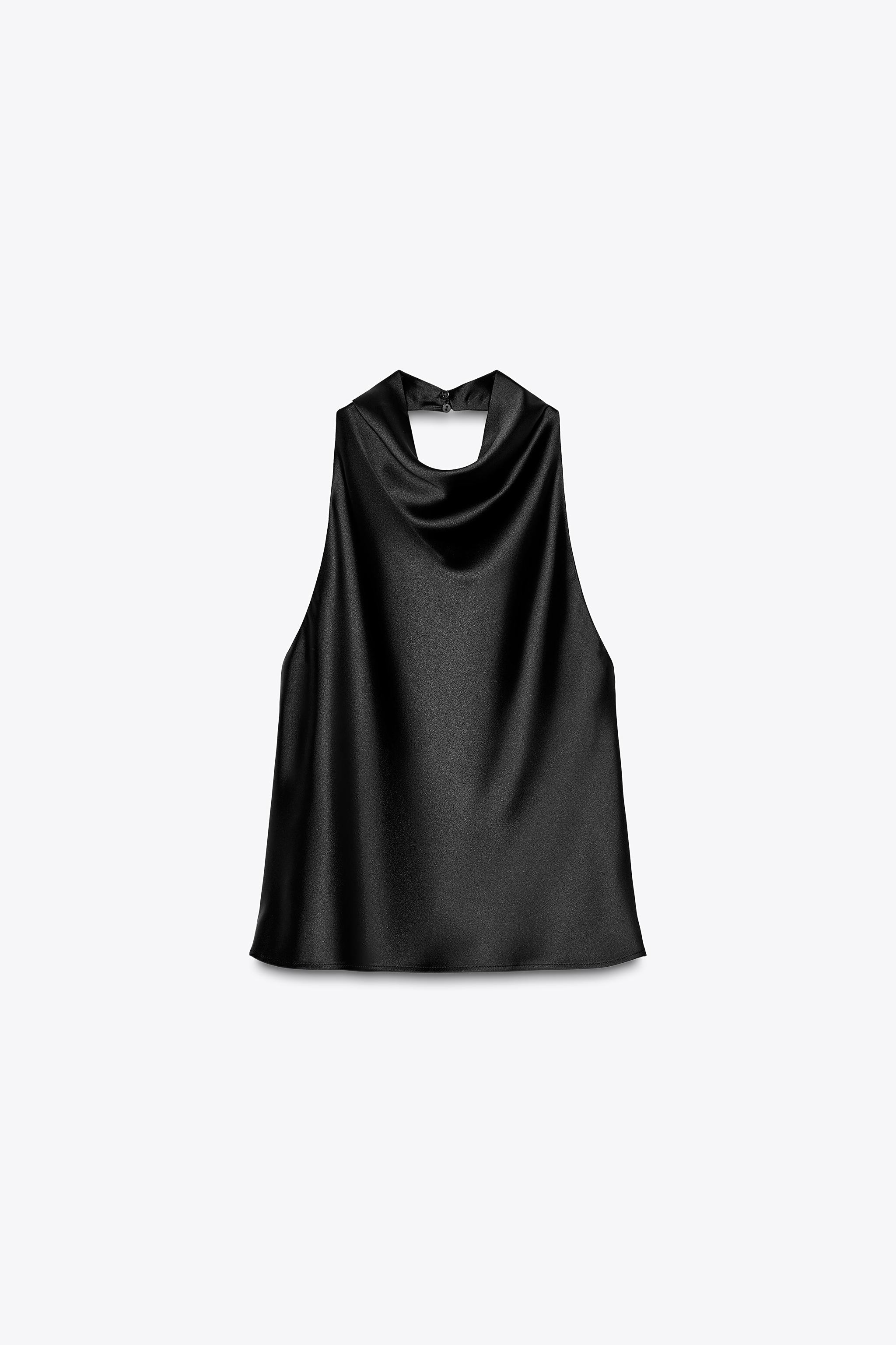 SATIN EFFECT HALTER TOP | Zara US