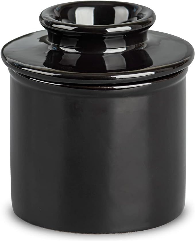 Black Butter Crock With Water Line French Butter Dish Large Butter Keeper Porcelain Bell Shapd Bu... | Amazon (US)