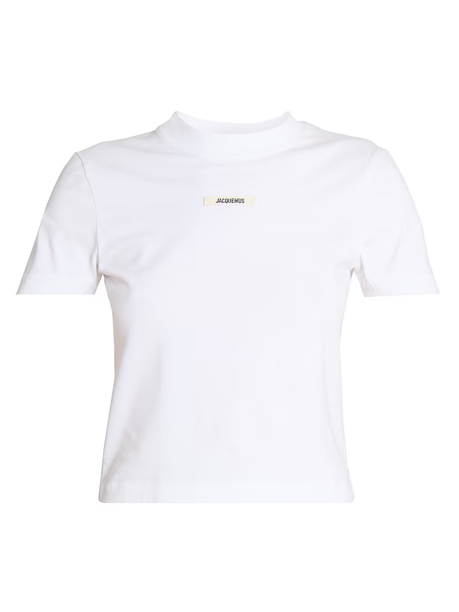Women's Le TShirt Gros Grain Logo T-Shirt - White - Size Large | Saks Fifth Avenue
