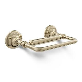 Artifacts Pivoting Wall Mounted Toilet Paper Holder in Vibrant French Gold | The Home Depot