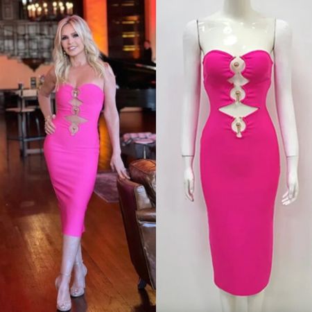 Tamra Judge’s Pink Cutout Strapless Dress 📸 + Info= @tamrajudge 