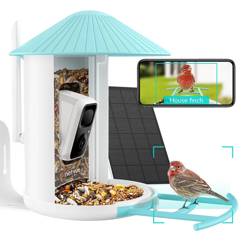 Bird Feeder with Camera, Netvue Birdfy Smart Bird Feeder with Free AI for Bird Watching, Blue (AI... | Walmart (US)