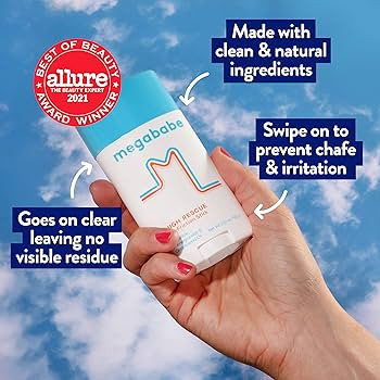 Megababe Thigh Rescue Anti-Chafe Stick | Prevents Skin Chafe & Irritation | Thighs, Arms, Bra-Lin... | Amazon (US)