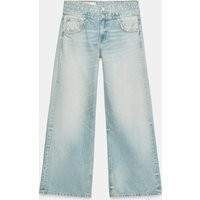 Zara - Trf Straight-Fit Double Waistband Mid-Rise Jeans - Light Blue - 26 (Us 2) - Woman | Zara US
