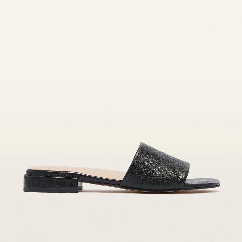 Aniston Black Texture Slides | FRANKIE4 | FRANKIE4