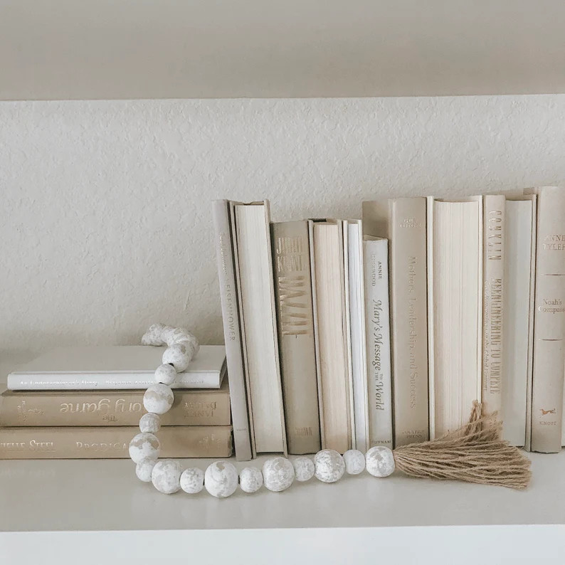 Decorative tan books shelf styling decorative books coffee | Etsy | Etsy (US)