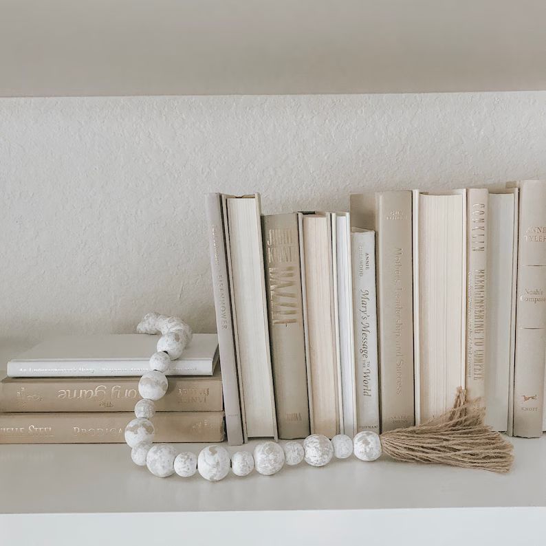 Decorative tan books shelf styling decorative books coffee | Etsy | Etsy (US)