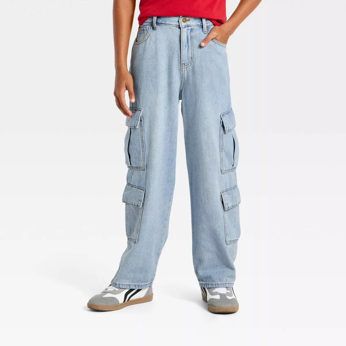 Boys' Baggy Cargo Jeans - art class™ Light Wash 12 | Target