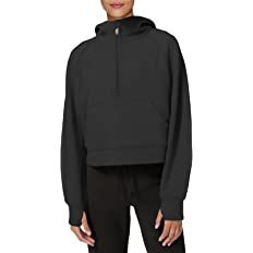 LASLULU Womens Hoodies Fleece Lined Collar Pullover 1/2 Zipper Sweatshirts Long Sleeve Crop Tops ... | Amazon (US)