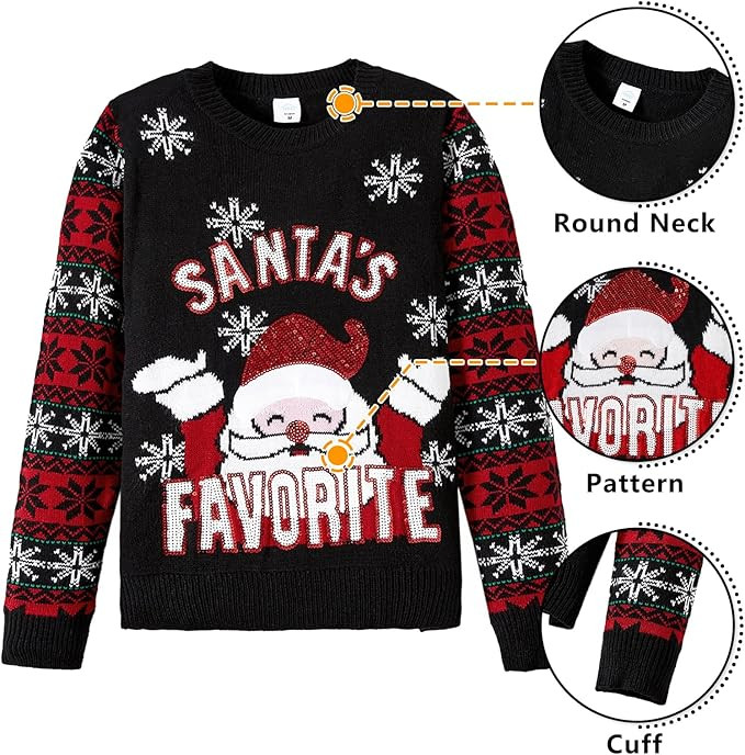 IFFEI Womens Ugly Christmas Sweater Novelty Print Crew Neck Sweater Pullover | Amazon (US)