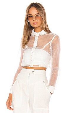 superdown Helena Button Up Top in White from Revolve.com | Revolve Clothing (Global)