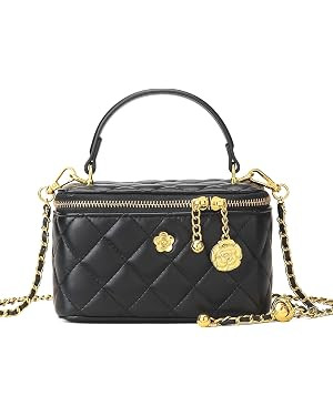 Small Quilted Square box crossbody bag and Satchel Purse For Women Designer Mini Top Handle Pouch... | Amazon (US)