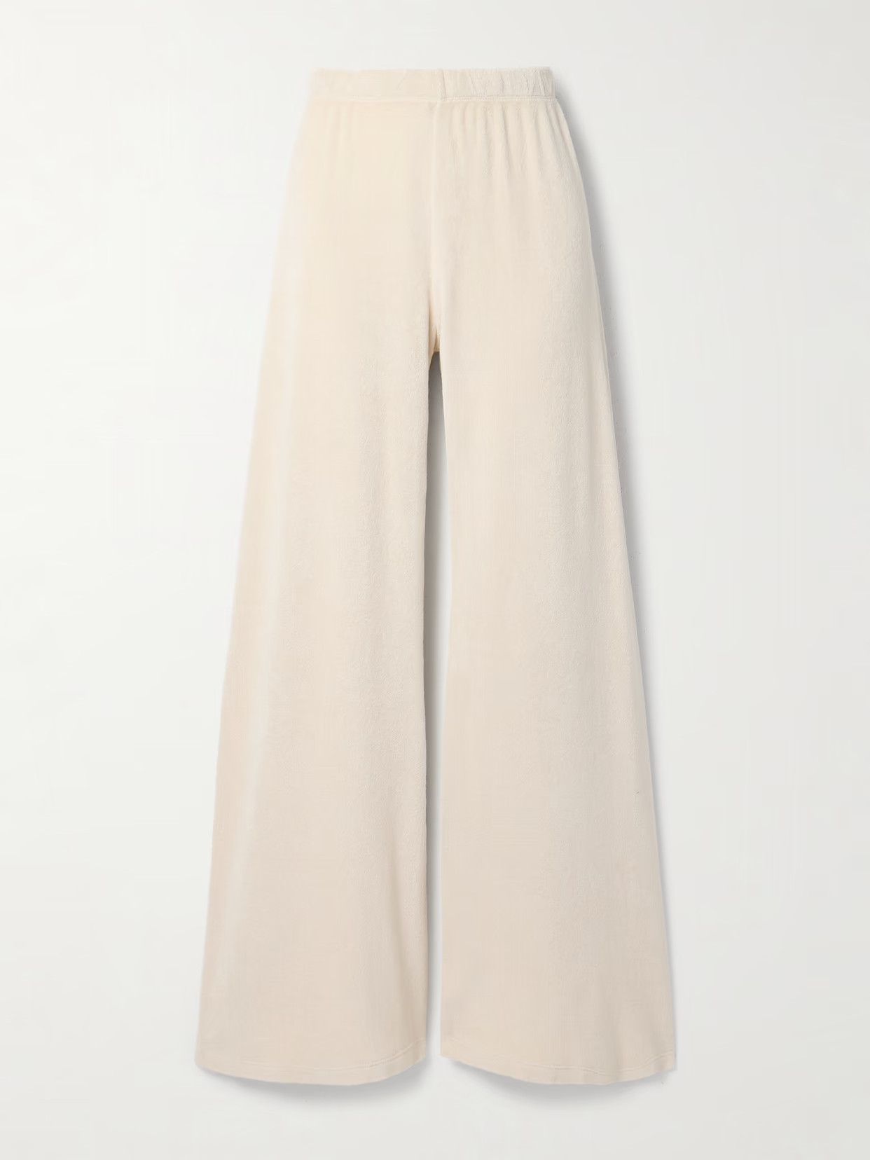 Suzie Kondi - Zephyra Cotton-blend Terry Flared Track Pants - Cream | NET-A-PORTER (US)