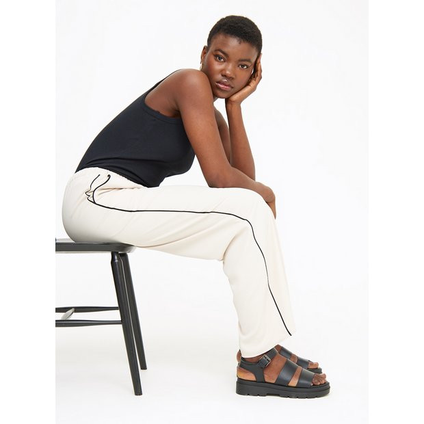 Buy Ivory Wide Leg Stripe Trousers 24 | Trousers | Tu | Tu Clothing