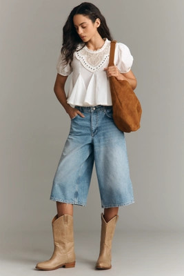 Pilcro Mid-Rise Culotte Denim | Anthropologie (US)
