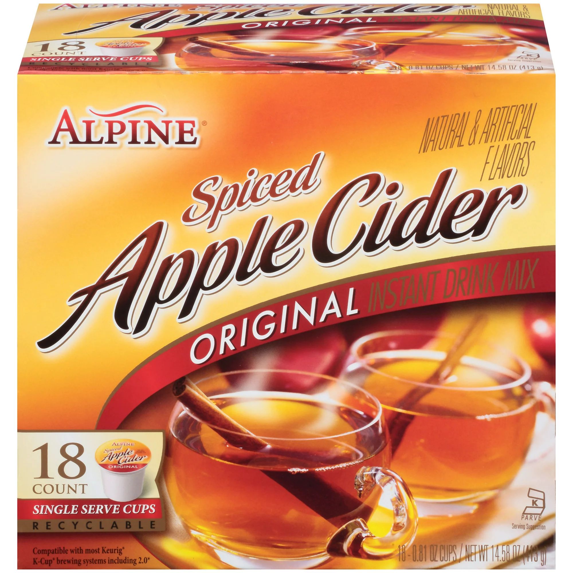 Alpine® Original Spiced Apple Cider Instant Drink Mix 18-0.81 oz. Cups | Walmart (US)