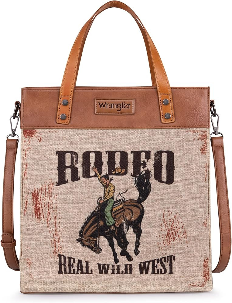 Montana West Wrangler Aztec Shoulder Bag Canvas Top Handle Handbags for Women | Amazon (US)