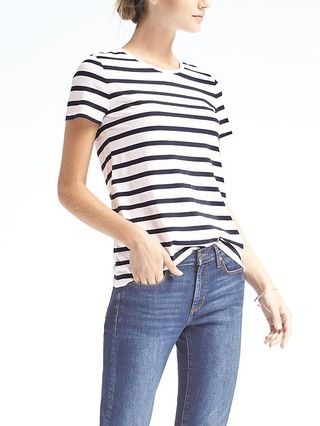 Stripe Signature Supima® Cotton Crew | Banana Republic US