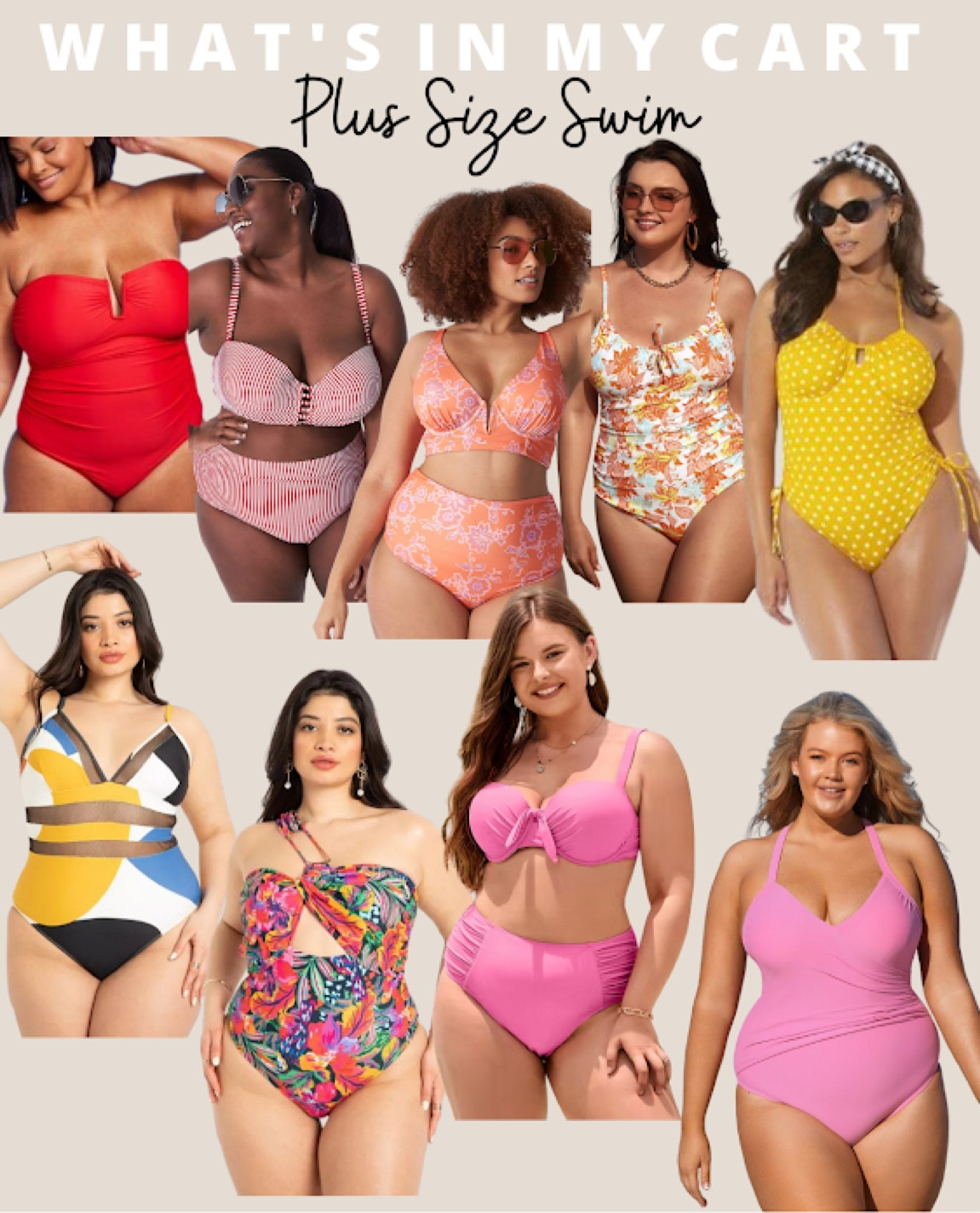 Plus size swim - strapless, one piece, bikini, bright colored, Strappy bathing suits

#LTKcurves #LTKSeasonal #LTKswim