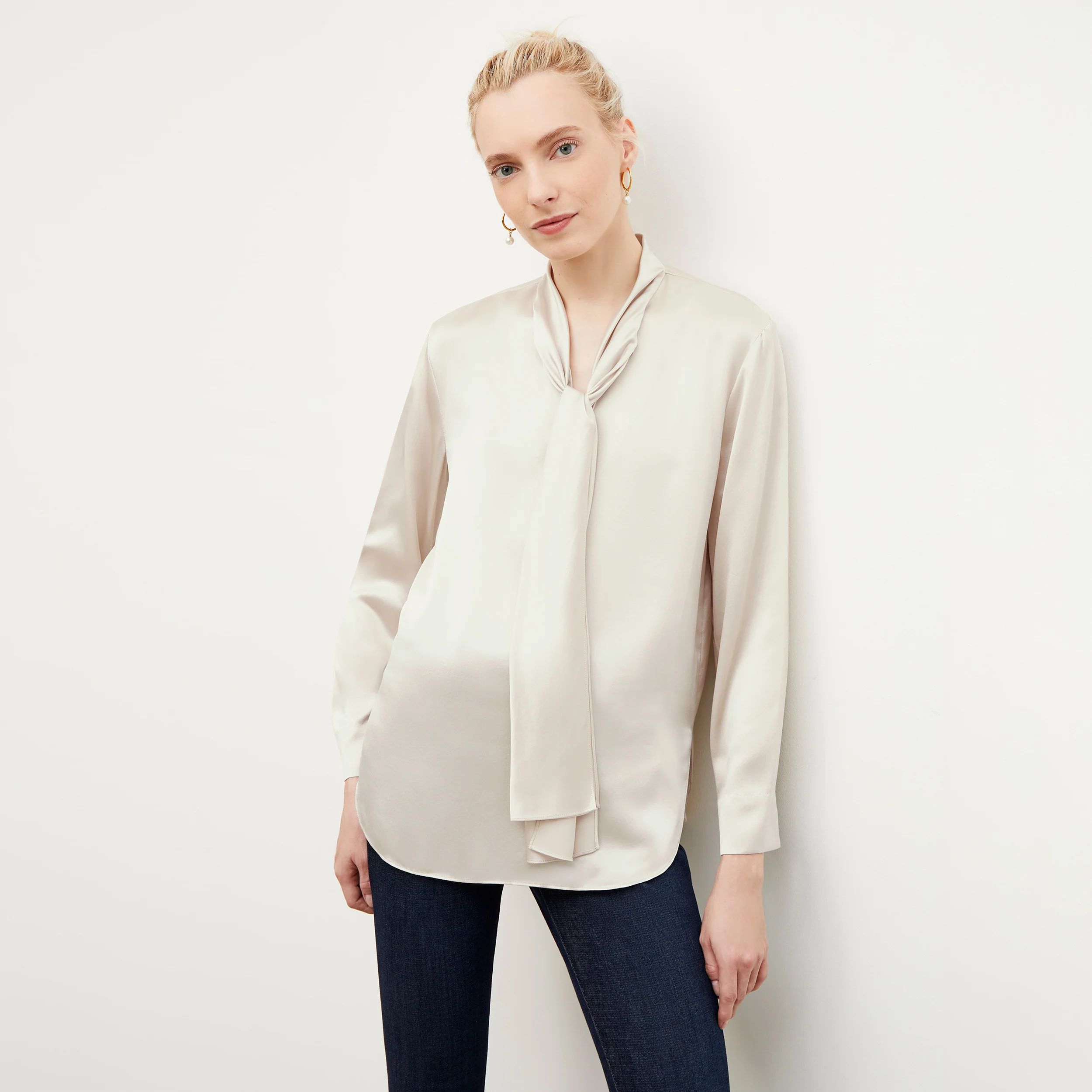 The Darcy Top - Washable Silk Charmeuse | MM LaFleur