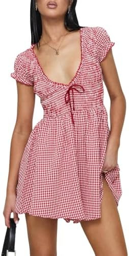 Women Sleeveless Mini Romper Dress Casual Jumpsuit Summer Shorts Bodysuit | V Neck Short Sleeve F... | Amazon (US)
