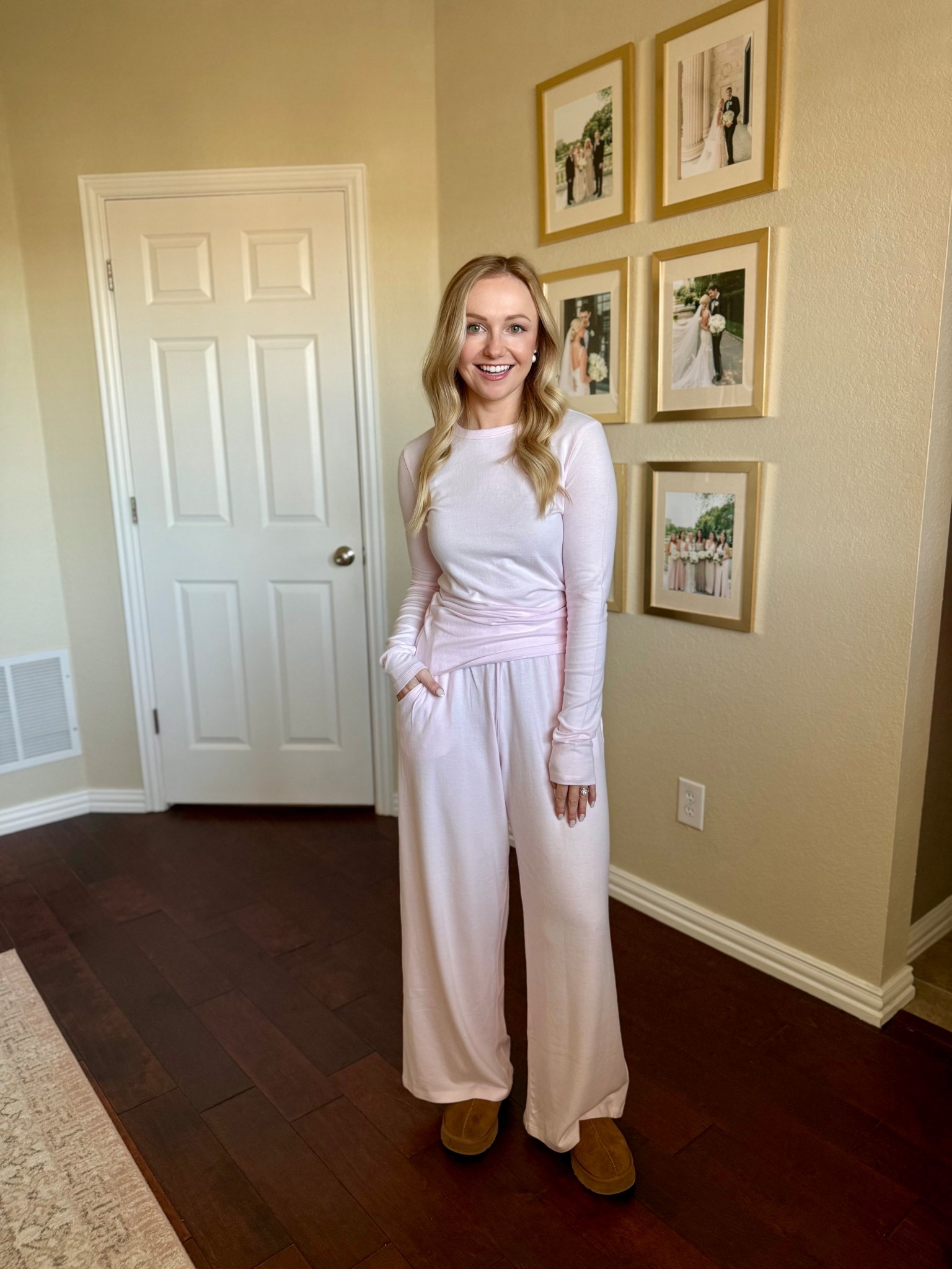 The coziest baby pink lounge set! Wearing an XS in top and S short in bottoms! 

#LTKmomlife #LTKSaleAlert #LTKootd