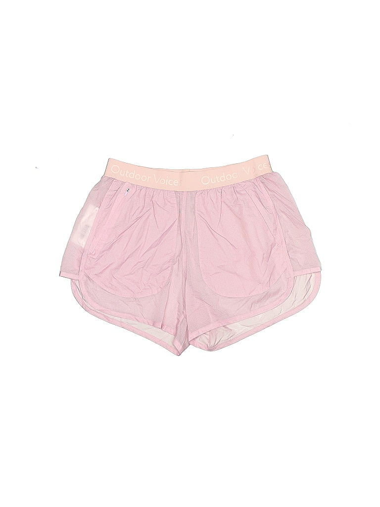 Outdoor Voices Athletic Shorts: Pink Color Block Activewear - Size Medium | ThredUp