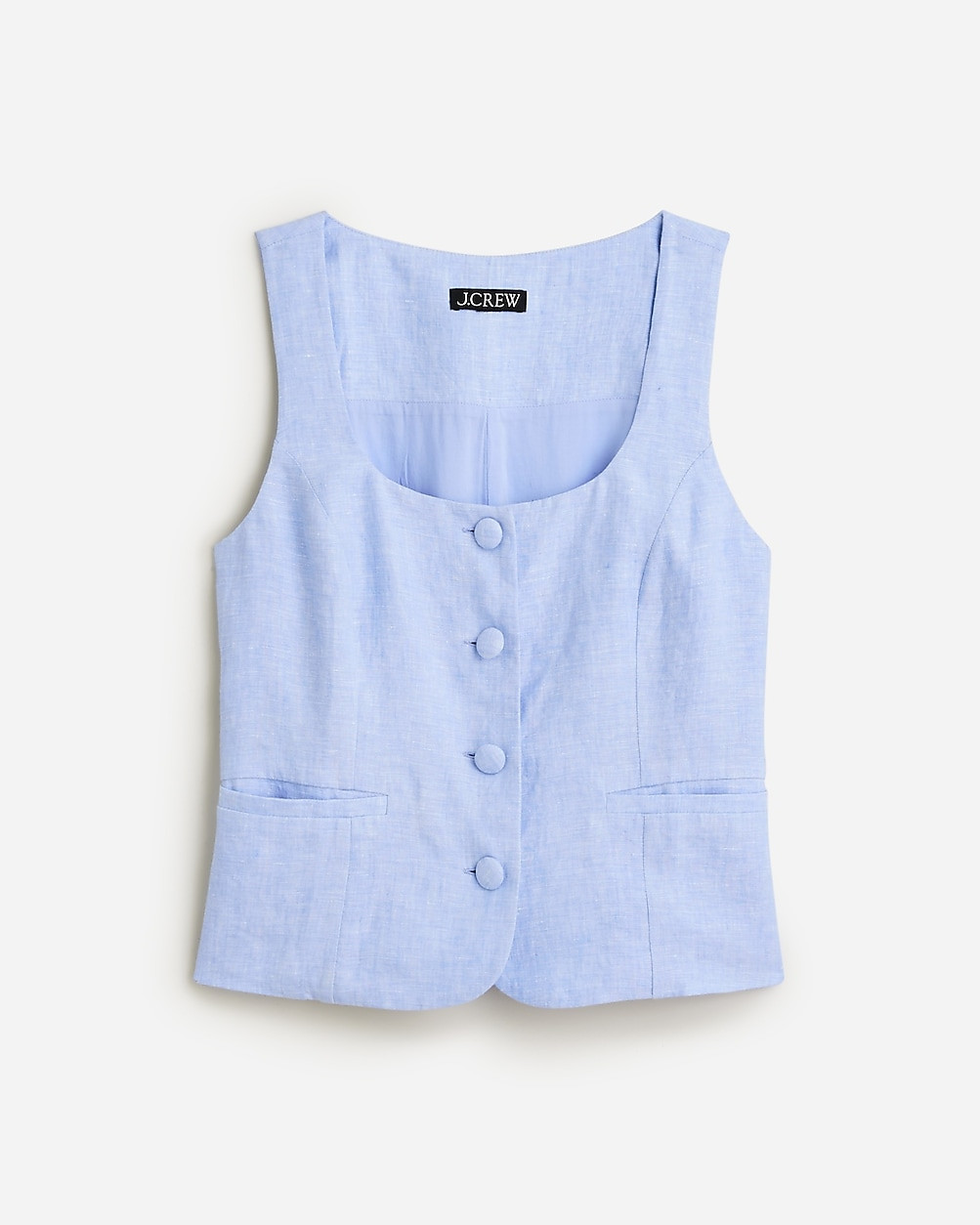 Scoopneck linen-blend vest | J. Crew US