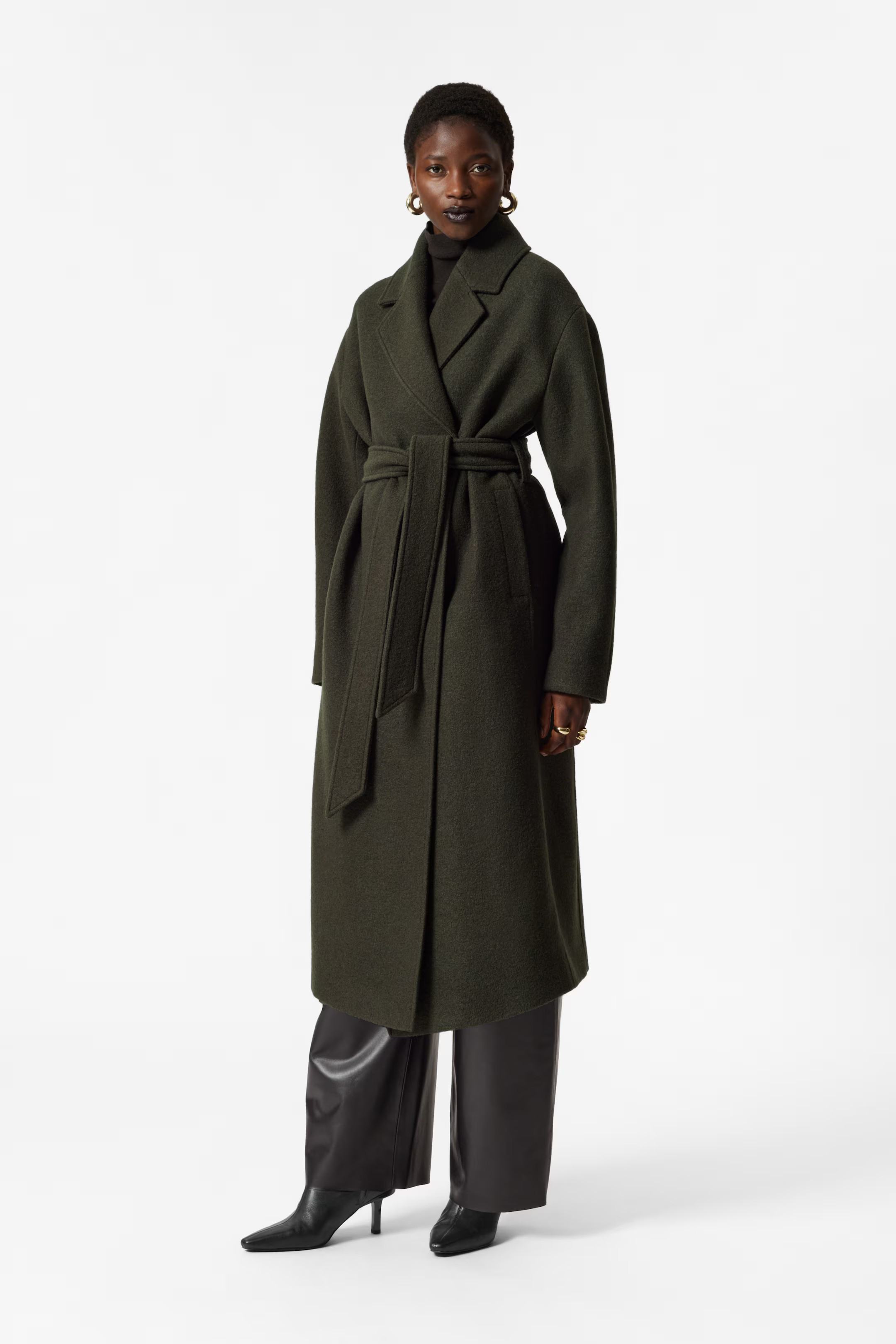 Voluminous Belted Wool Coat | H&M (UK, MY, IN, SG, PH, TW, HK)