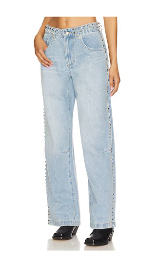 Studded Colossus Wide Leg in Light Wash | Revolve Clothing (Global)
