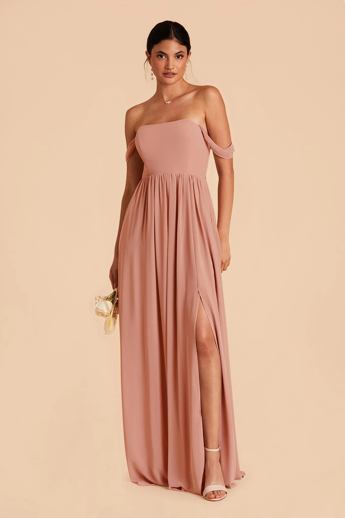 Dusty Rose Bridesmaid Dress Chiffon Size XS Birdy Grey August | Birdy Grey