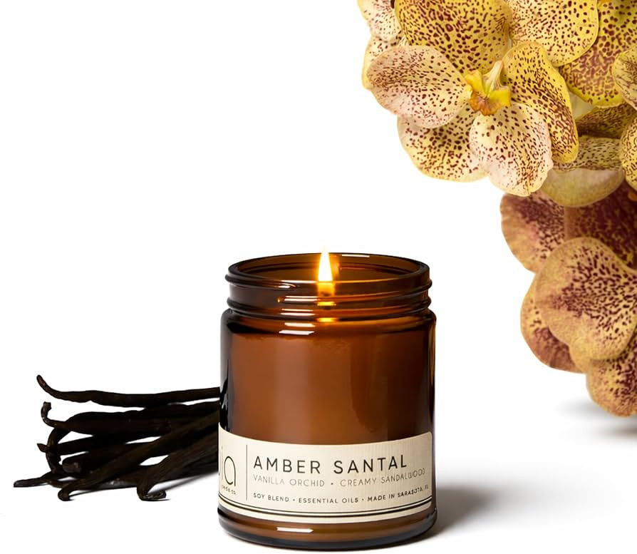 Bia Candle Co Amber Santal - Sandalwood Candle - 7 oz Soy Wax | Amazon (US)