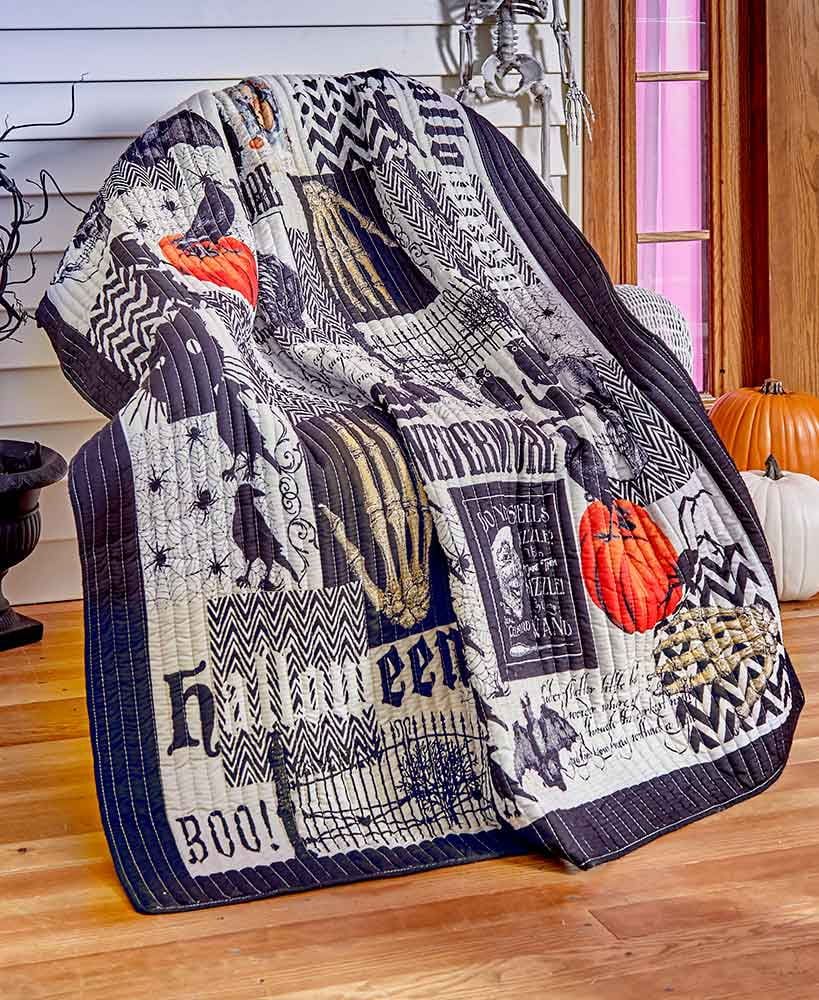 The Lakeside Collection Nevermore Quilted Halloween Throw | Walmart (US)