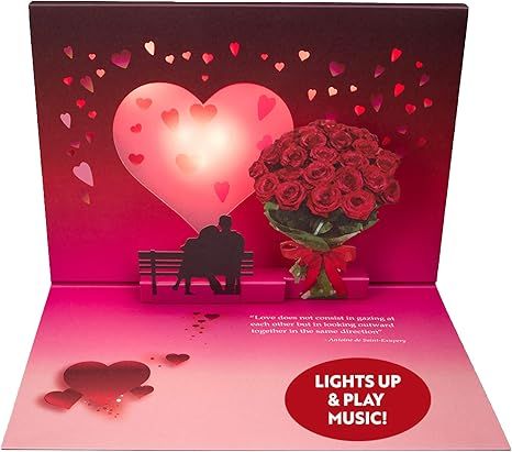 Pop Up & Light Up Valentines Day Card Plays Music from 'Unchained Melody' - Romantic Happy Valent... | Amazon (US)