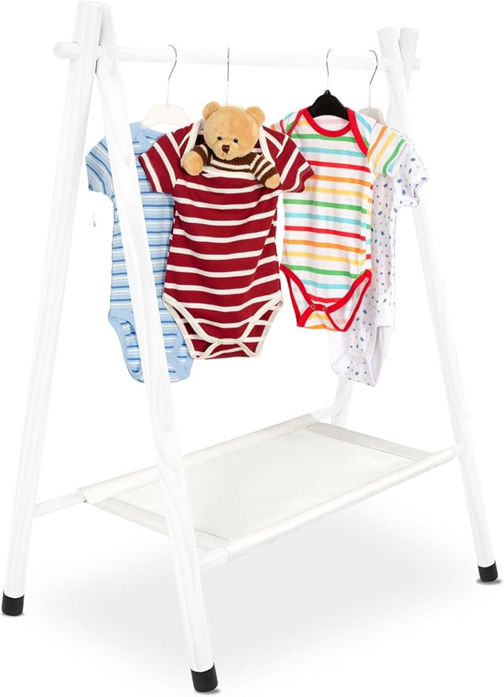 Queekay Kids Clothing Rack Kids Garment Rack for Baby Shower Pets Dolls Baby Dress up Storage Woo... | Amazon (US)