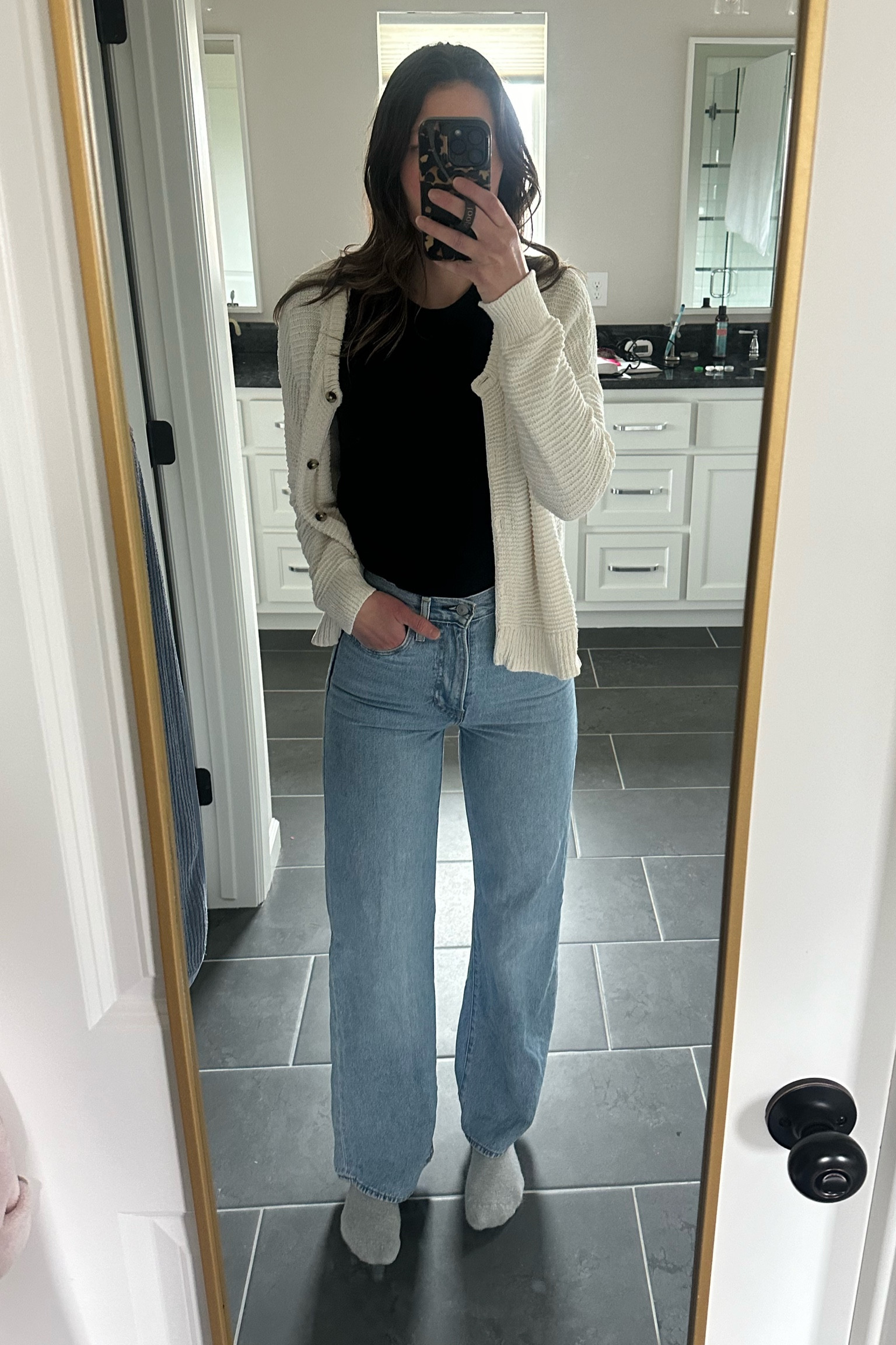 Love these jeans. Wide leg without being too wide. They run tight for me. I maybe should have sized up! This is my favorite all cotton tee I’ve found so far! 

#LTKfindsunder100 #LTKfindsunder50 #LTKtravel