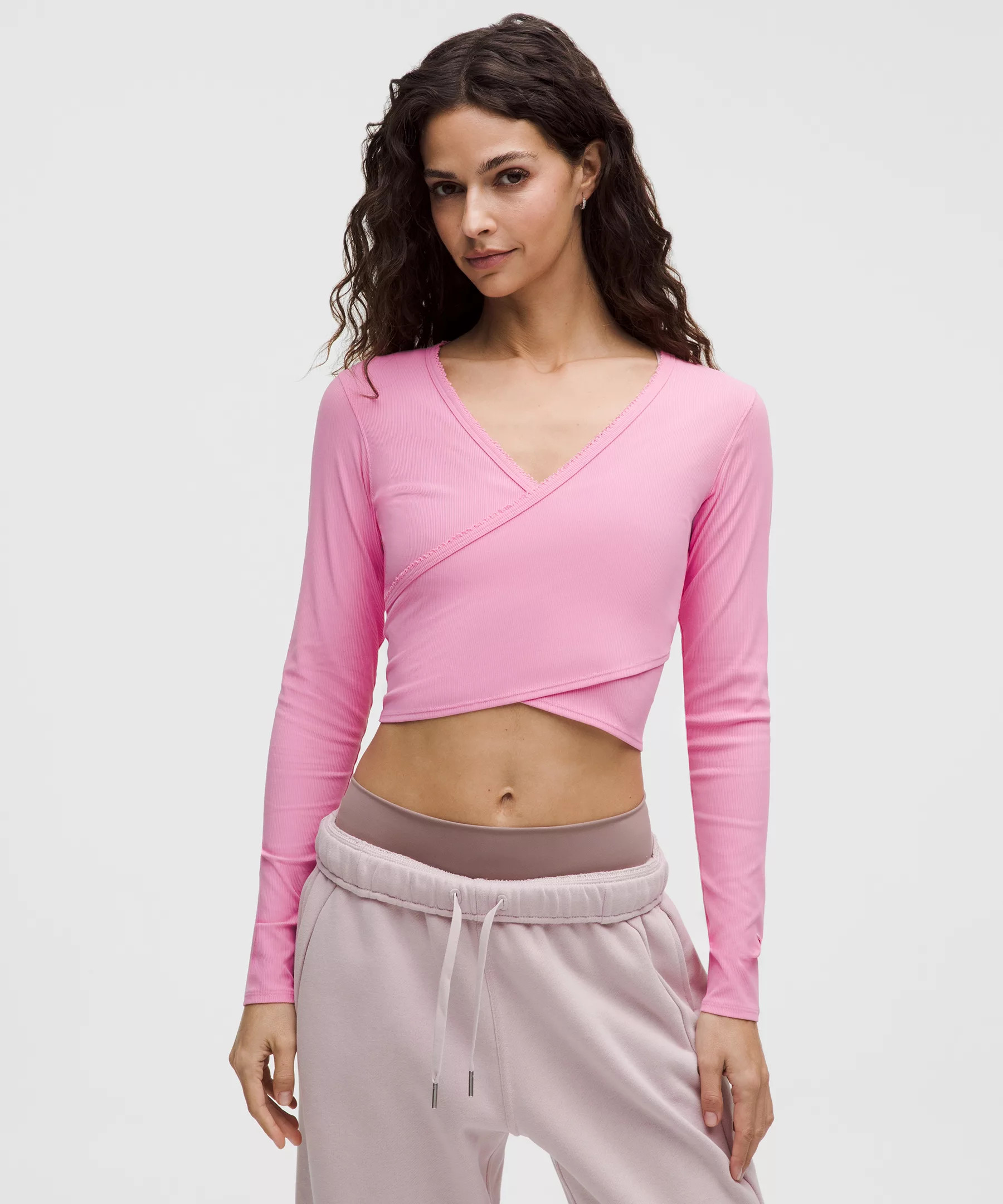 Nulu Ribbed Wrap-Front Long-Sleeve Shirt | Lululemon (US)