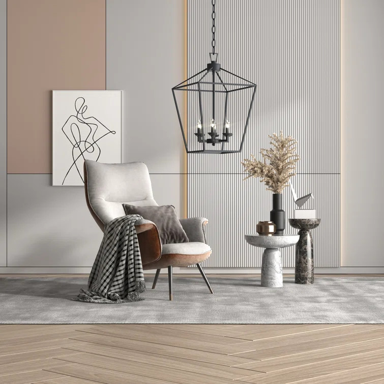 Pamala 6 - Light Lantern Geometric Chandelier | Wayfair Professional