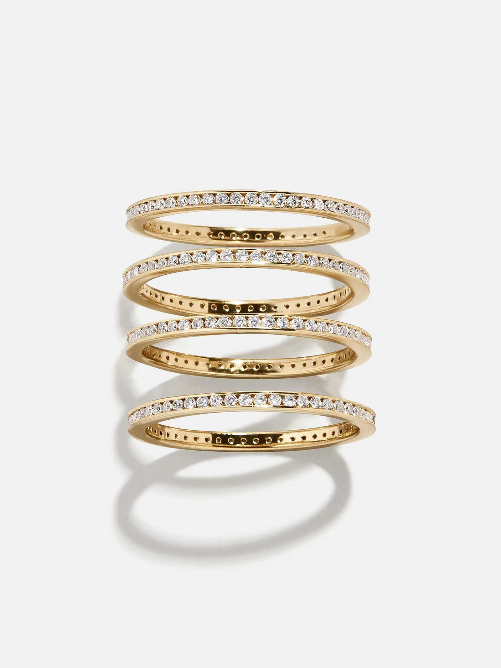 Tana 14K Gold Ring Set - Gold/Pavé | BaubleBar